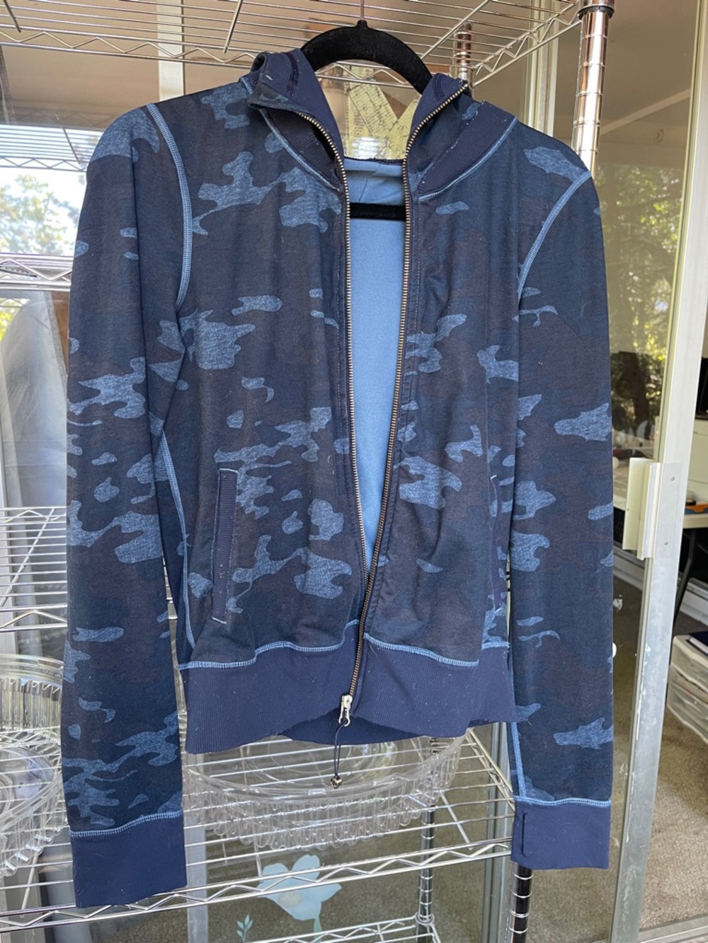 Lululemon Blue Namaskar Camouflage Zip-Up Hoodie